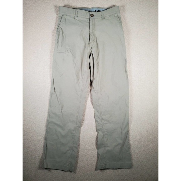 LB Tech Pants Mens 32x34 Tan Regular Fit Cargo Mid Rise Outdoor Nylon Blend - Picture 1 of 12